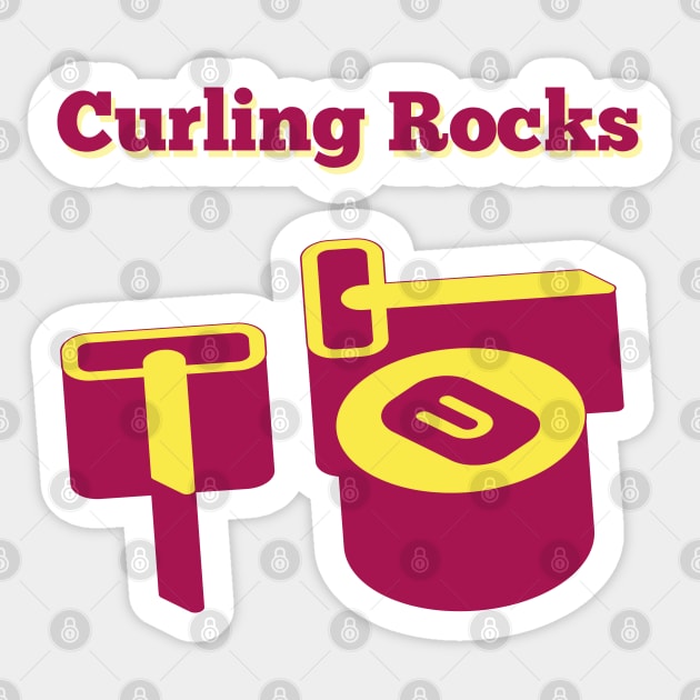 Curling rocks Sticker by smkworld